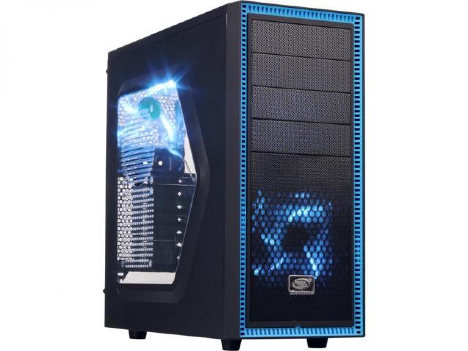 Imagine CARCASA DEEPCOOL ATX Mid-Tower, 2* 120mm BLUE LED fan, TESSERACT SW