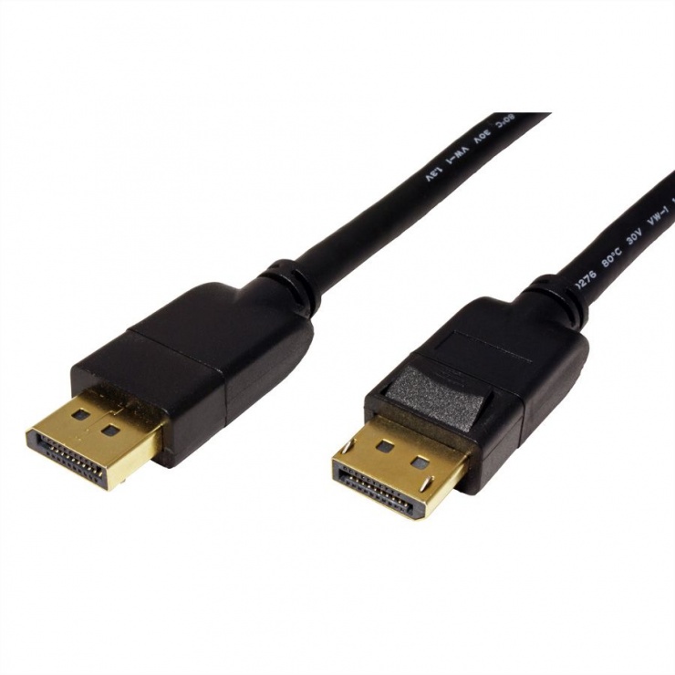 Imagine Cablu Displayport v1.3/v1.4 T-T 1m Negru, Roline 11.04.5810-1