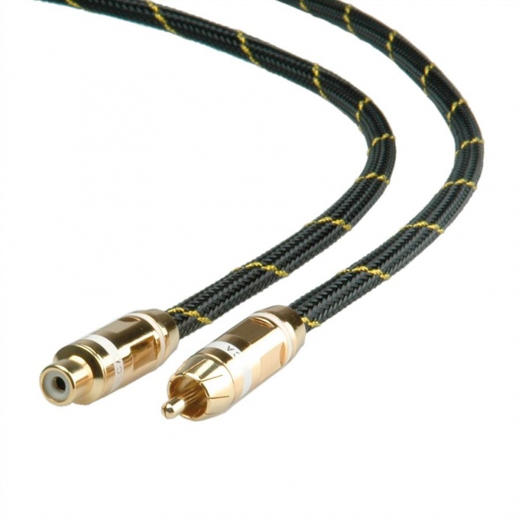 Imagine Cablu GOLD prelungitor audio RCA alb T-M 10m, Roline 11.09.4295-1