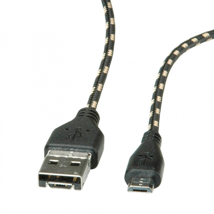 Imagine Cablu USB 2.0/micro USB-B OTG la micro USB-B T-T 1m, Roline 11.02.8314 -2