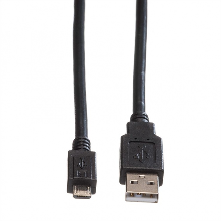 Imagine Cablu USB 2.0 la micro USB-B T-T 3m, Roline 11.02.8755