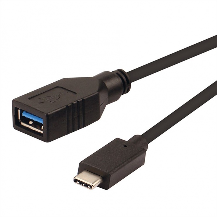 Imagine Cablu USB 3.1-C la USB-A OTG T-M 0.15m, Roline 11.02.9030