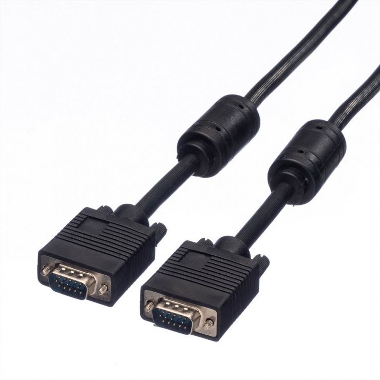 Imagine Cablu High Quality VGA 14 pini T-T ecranat + ferita 6m, Roline 11.04.5256
