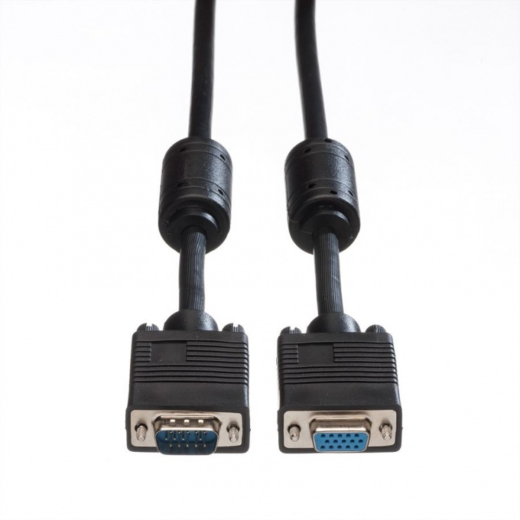 Imagine Cablu prelungitor VGA High Quality T-M ecranat + ferita 10m, Roline 11.04.5360-1