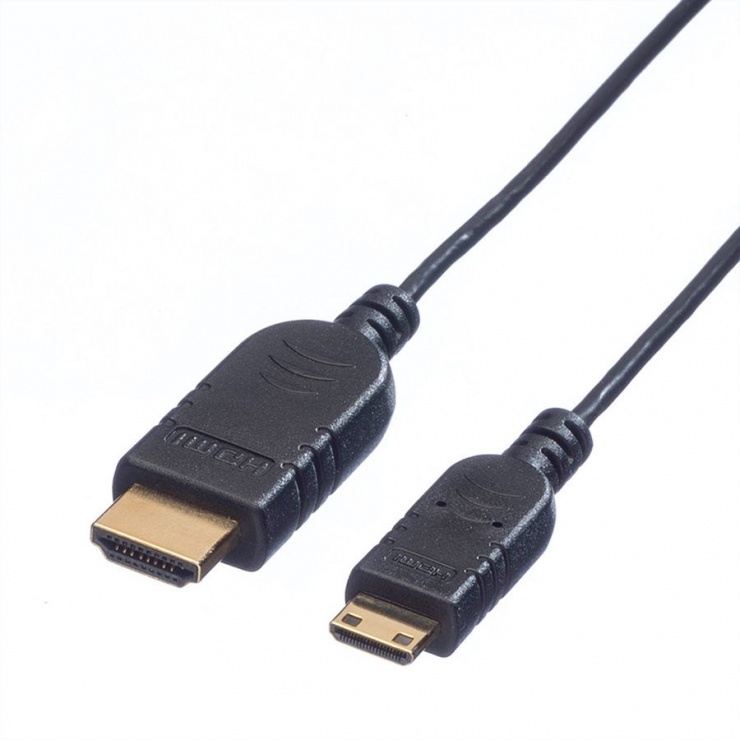Imagine Cablu Slim HDMI la mini HDMI-C v1.4 1.2m, Roline 11.04.5630