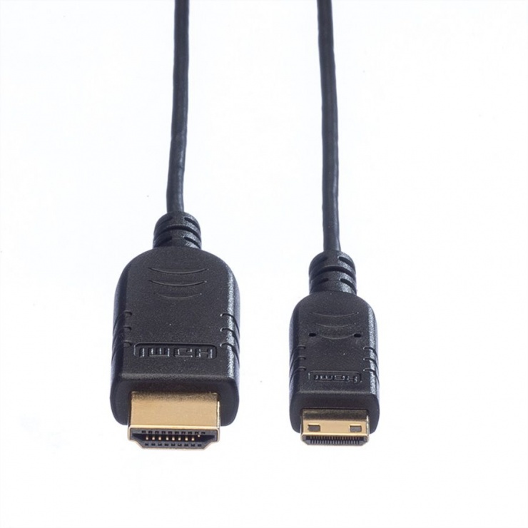 Imagine Cablu Slim HDMI la mini HDMI-C v1.4 1.2m, Roline 11.04.5630-1