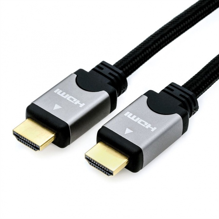 Imagine Cablu HDMI High Speed + Ethernet T-T 10m Negru/argintiu, Roline 11.04.5855