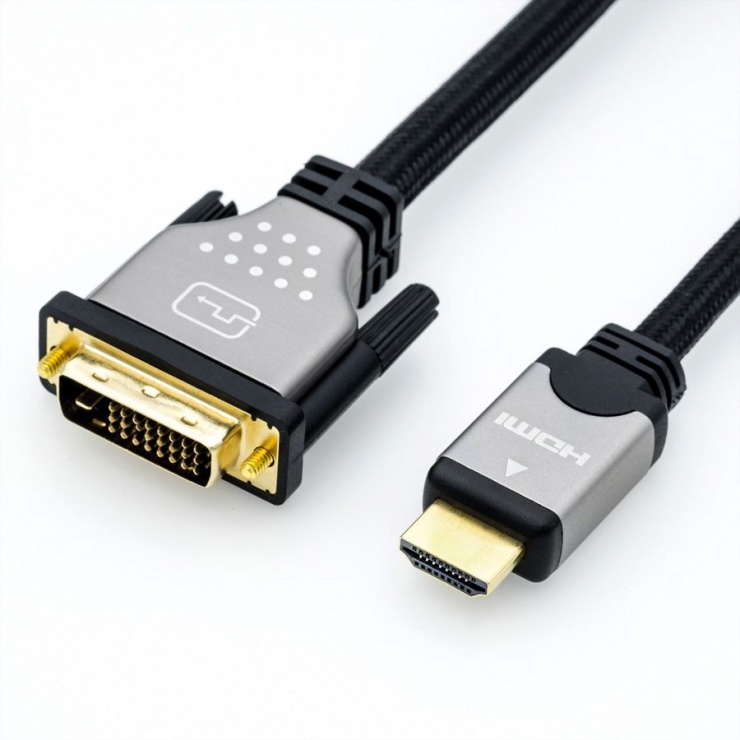 Imagine Cablu HDMI la DVI-D 24+1 pini T-T 1m, Roline 11.04.5870