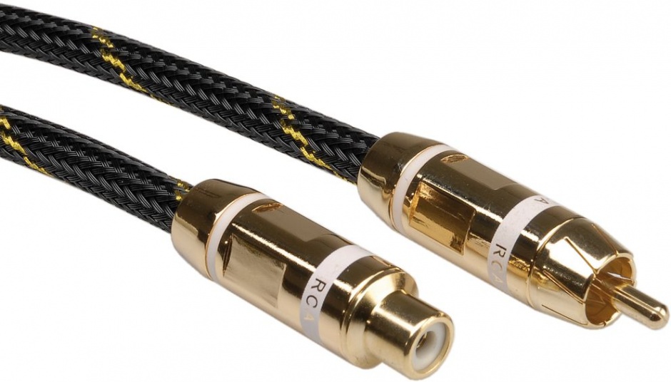 Imagine Cablu GOLD prelungitor audio RCA alb T-M 10m, Roline 11.09.4295