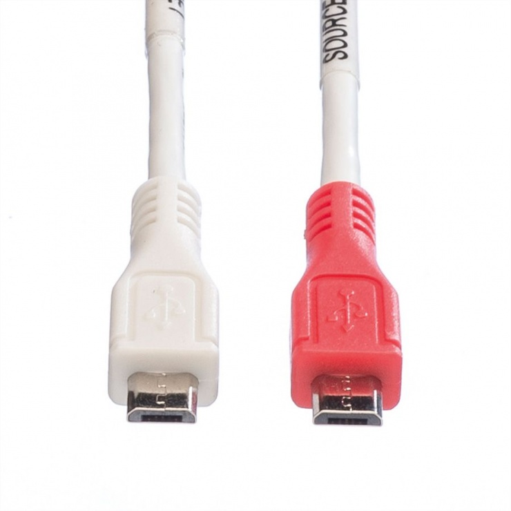 Imagine Cablu de incarcare micro USB-B T-T Alb 0.3m, Value 11.99.8307-3