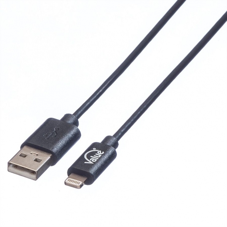 Imagine Cablu de date si alimentare pentru IPhone Lightning 6/5/5C/5S MFI 1.8 m, Value 11.99.8322