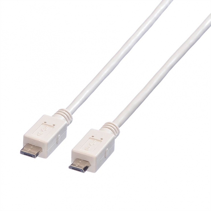 Imagine Cablu micro USB-A la micro USB-B 2.0 T-T 1.8m Alb, Value 11.99.8753