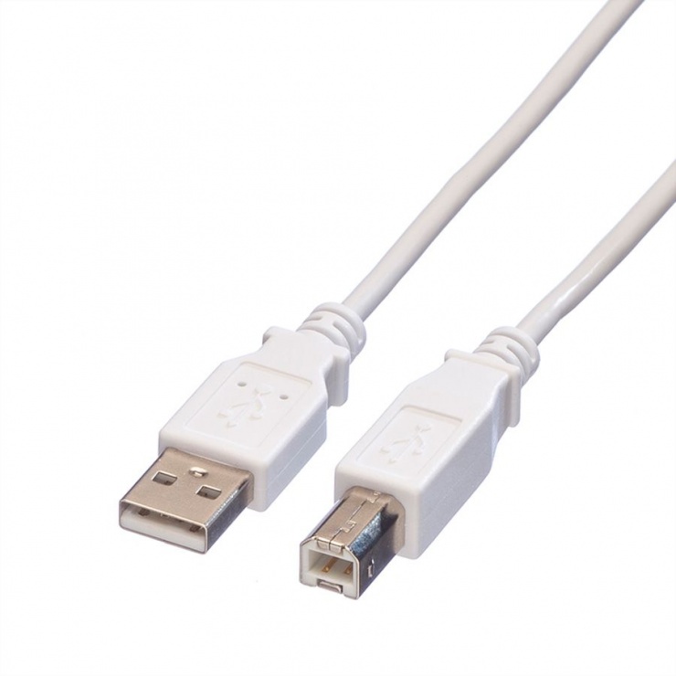 Imagine Cablu USB 2.0 tip A-B 0.8m alb, Value 11.99.8809
