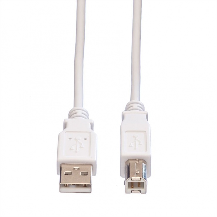 Imagine Cablu USB 2.0 tip A-B 1.8m alb, Value 11.99.8819-1
