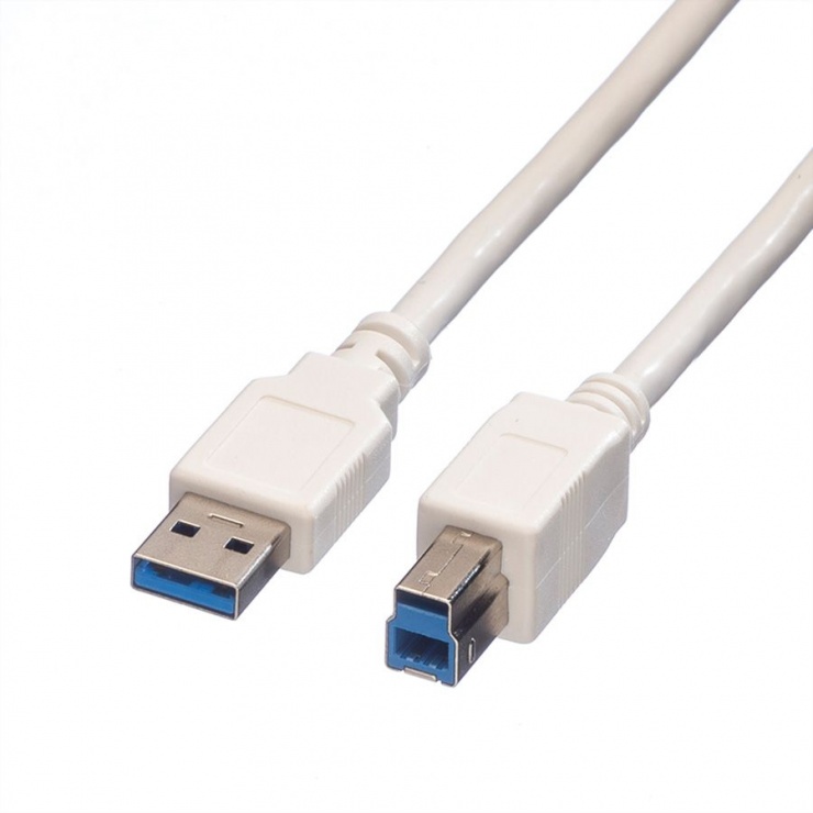 Imagine Cablu USB 3.0 tip A la tip B T-T Alb 1.8m, Value 11.99.8870