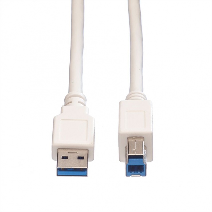 Imagine Cablu USB 3.0 tip A la tip B T-T Alb 0.8m, Value 11.99.8869