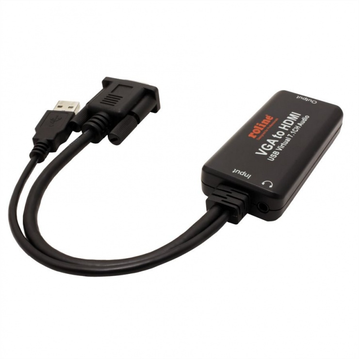 Imagine Convertor VGA la HDMI cu audio 7.1, Roline 12.03.3119