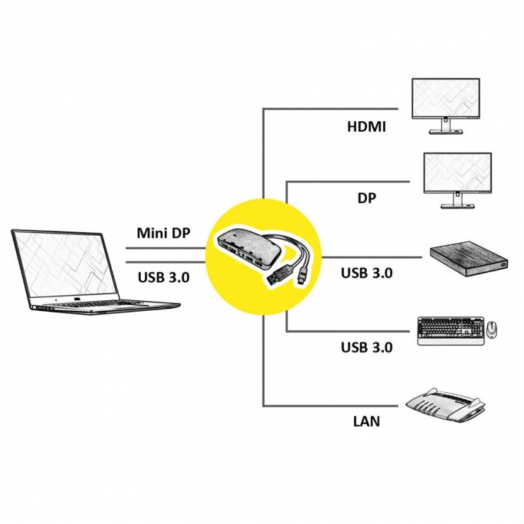 Imagine Docking station Mini Displayport , Value 12.99.1041-4