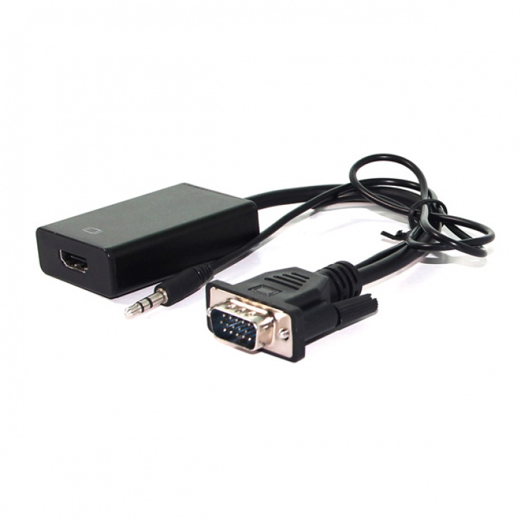 Imagine Adaptor VGA la HDMI cu audio + alimentare, Value 12.99.3117