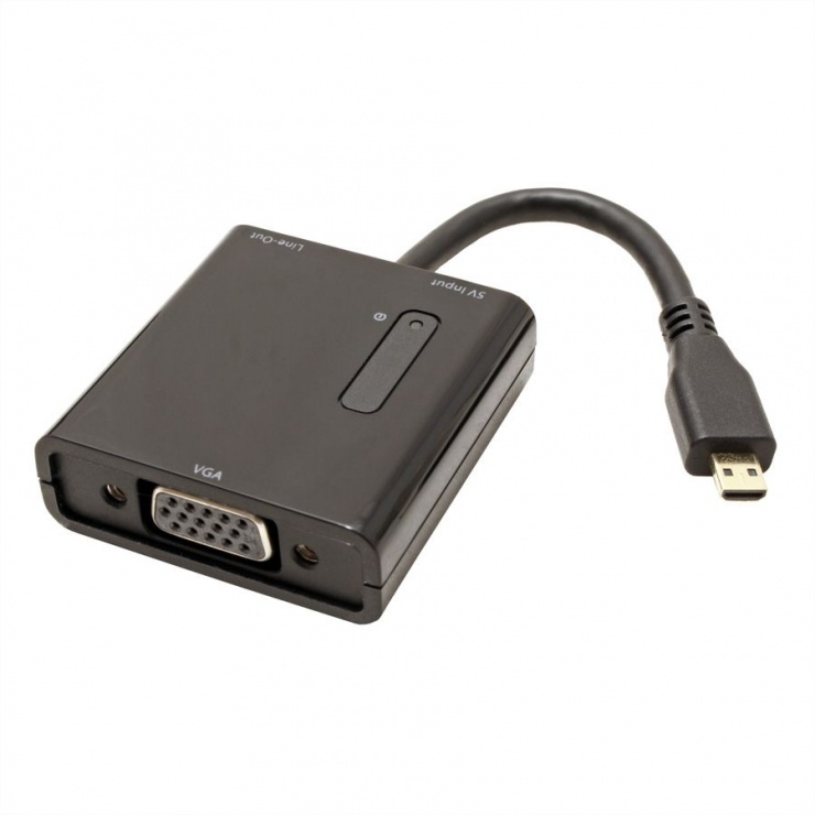 Imagine Adaptor micro HDMI la VGA T-M cu audio 0.15m Negru, Value 12.99.3118 