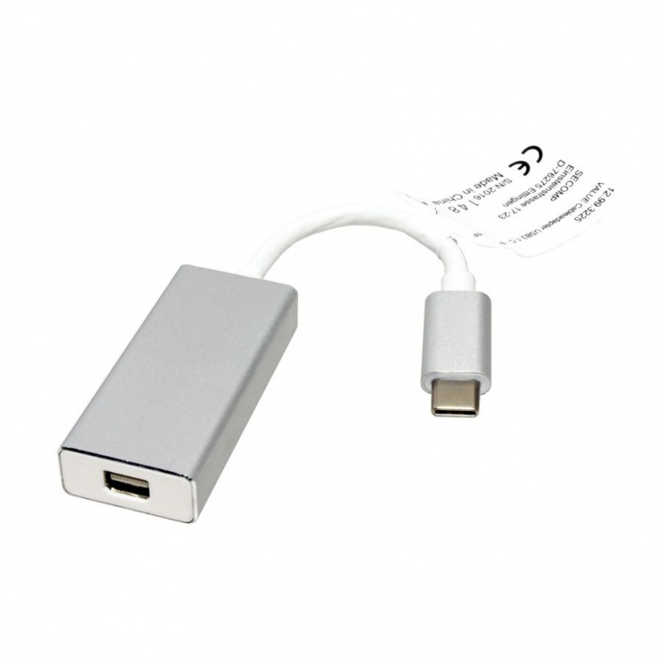 Imagine Adaptor USB 3.1 tip C la Mini Displayport T-M Alb, Value 12.99.3225