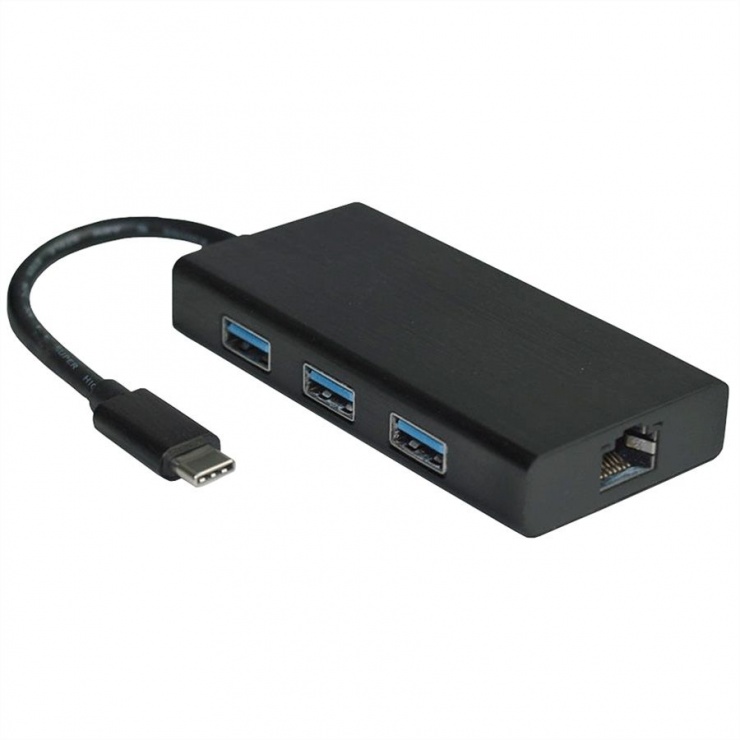 Imagine Hub USB 3.1 tip C la 3 x USB-A + port LAN Gigabit, Value 12.99.1109
