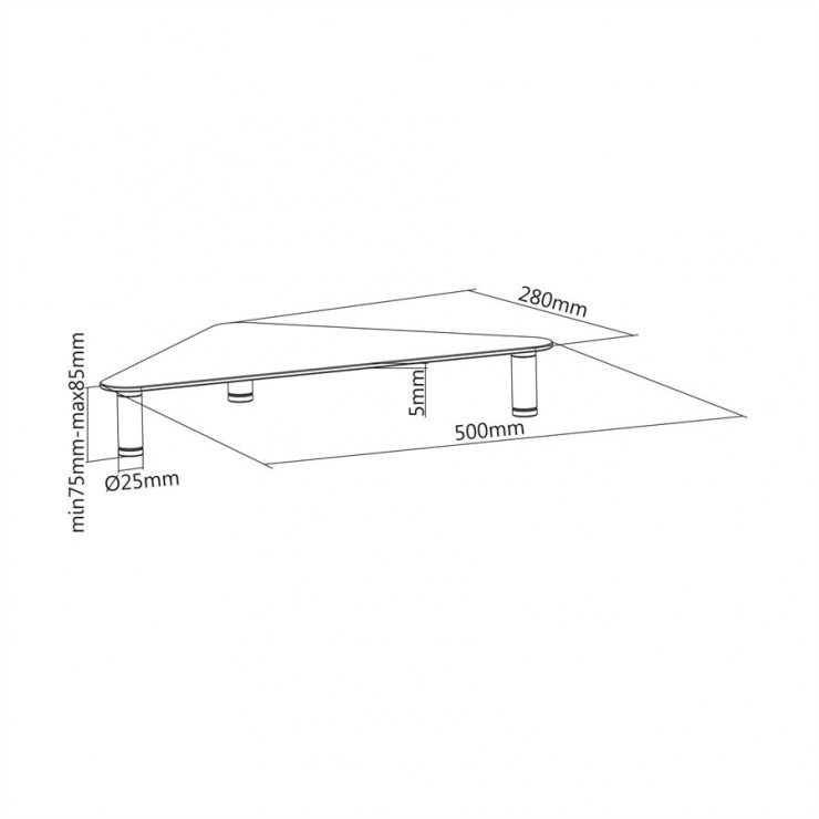 Imagine Stand monitor LCD geam securizat triunghi cu picioare ajustabile, Roline 17.02.3377