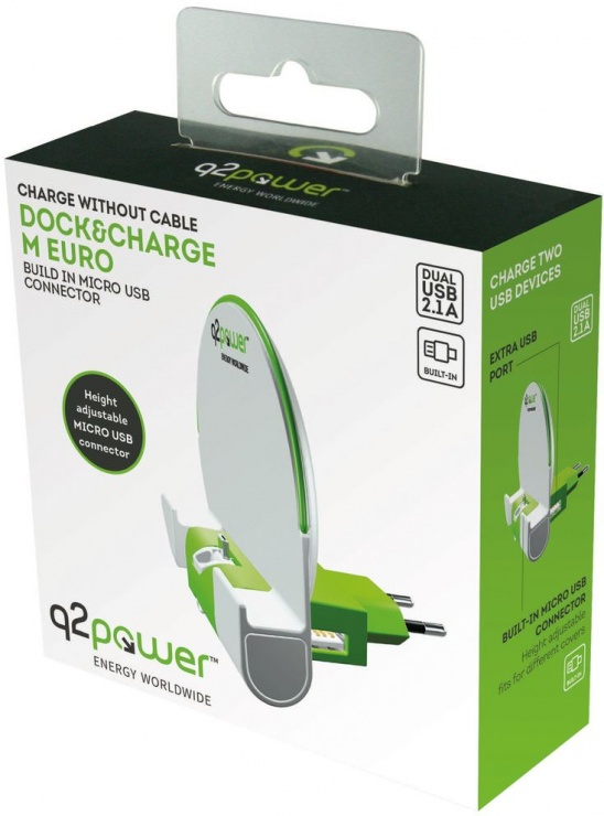 Imagine Dock & Incarcator priza cu micro USB 2.1A, Q2POWER 19.07.1594