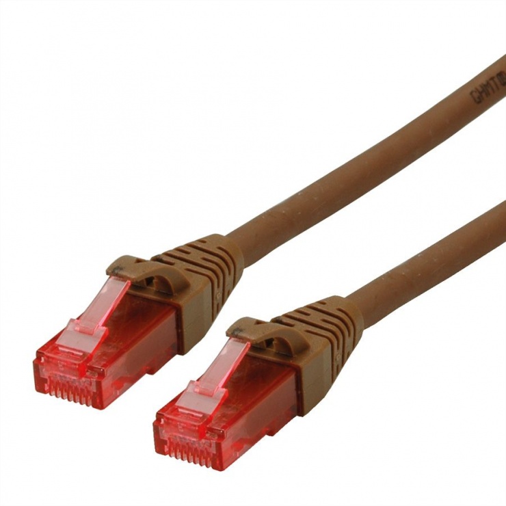 Imagine Cablu de retea UTP Patch Cord Cat.6A Component Level LSOH Maro 15m, Roline 21.15.2788