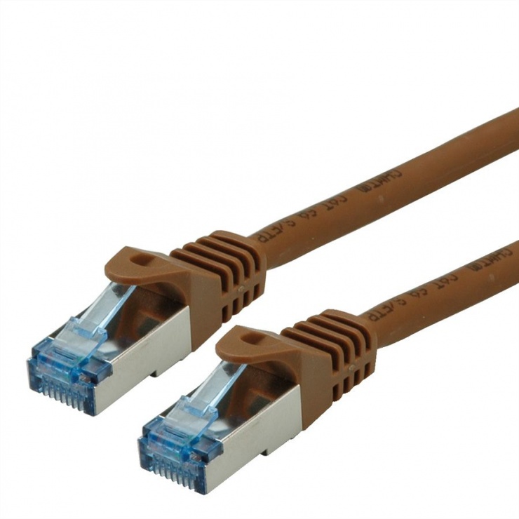 Imagine Cablu de retea S/FTP Cat.6A, Component Level, LSOH maro 3m, Roline 21.15.2883