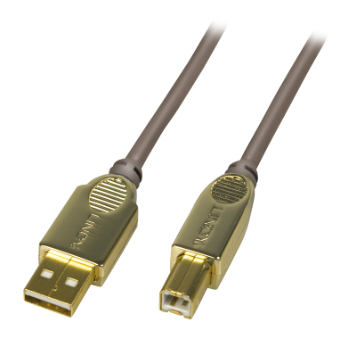 Imagine Cablu USB 2.0 A-B GOLD T-T 2m, Lindy L37687 