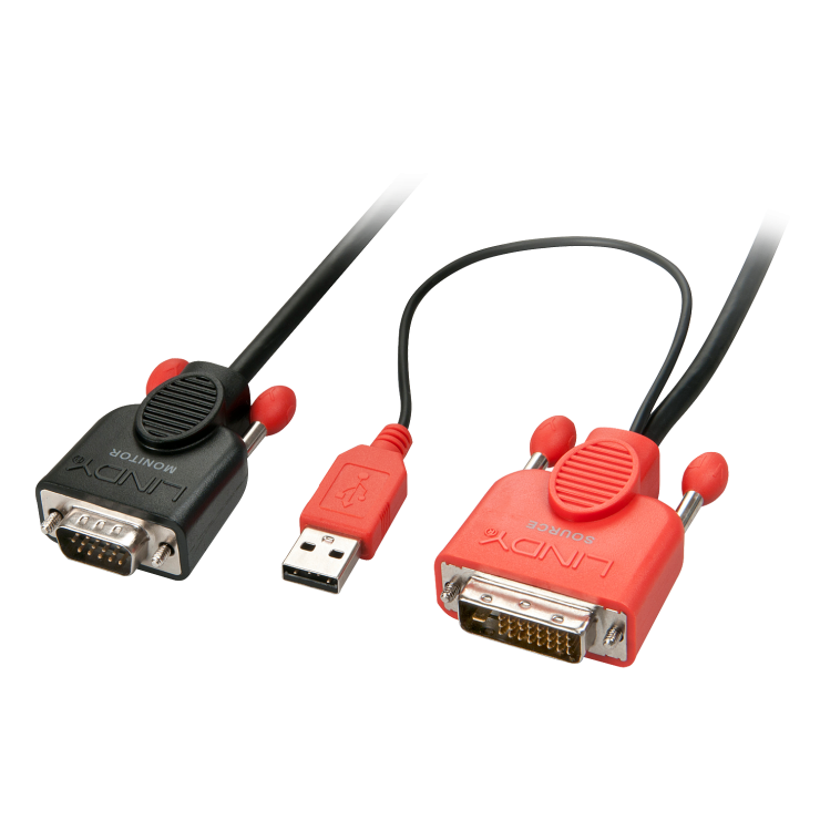 Imagine Cablu DVI-D la VGA activ 2m Negru, Lindy L41431