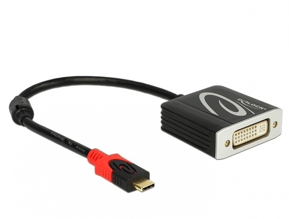 Imagine Adaptor USB tip C la DVI T-M 4K 30 Hz (DP Alt Mode), Delock 62728