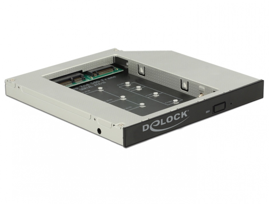 Imagine Installation frame (caddy) Slim SATA 5.25" pentru 1 x M.2 SSD Key B / 1 x mSATA SSD, Delock 62718