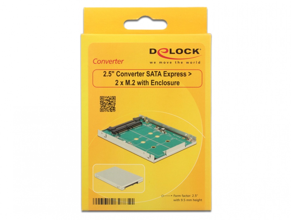 Imagine Rack extern 2.5" SATA Express la 2 x M.2 SSD key B 9.5 mm, Delock 62785