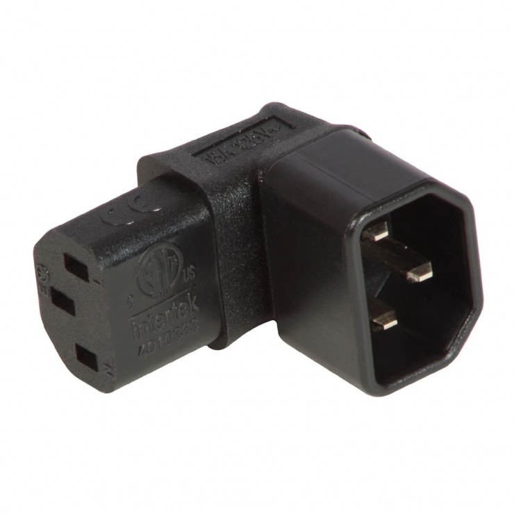 Imagine Adaptor IEC C13 la C14 M-T in unghi jos, Lindy L73092