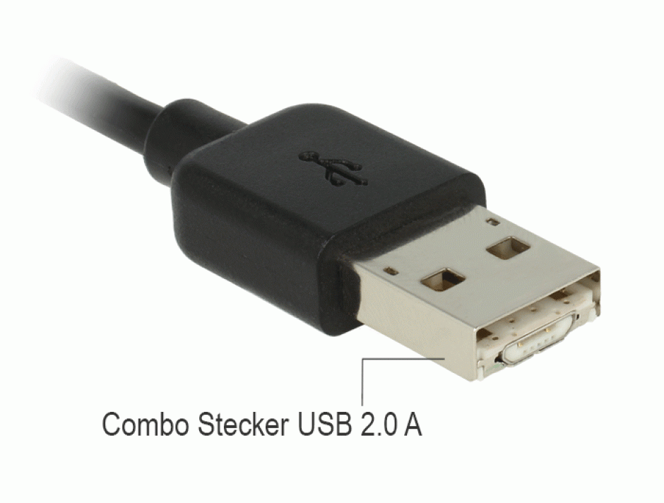 Imagine Cablu USB 2.0 + micro USB-B la USB 2.0 OTG, 20cm, Delock 83609-2