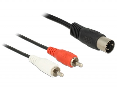 Imagine Cablu DIN 5 pini la 2 x RCA 1.5m, Delock 84734