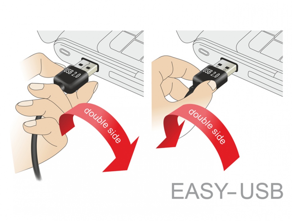 Imagine Cablu EASY-USB 2.0 tip A unghi sus/jos la micro USB-B T-T 0.5m Negru, Delock 85203-2