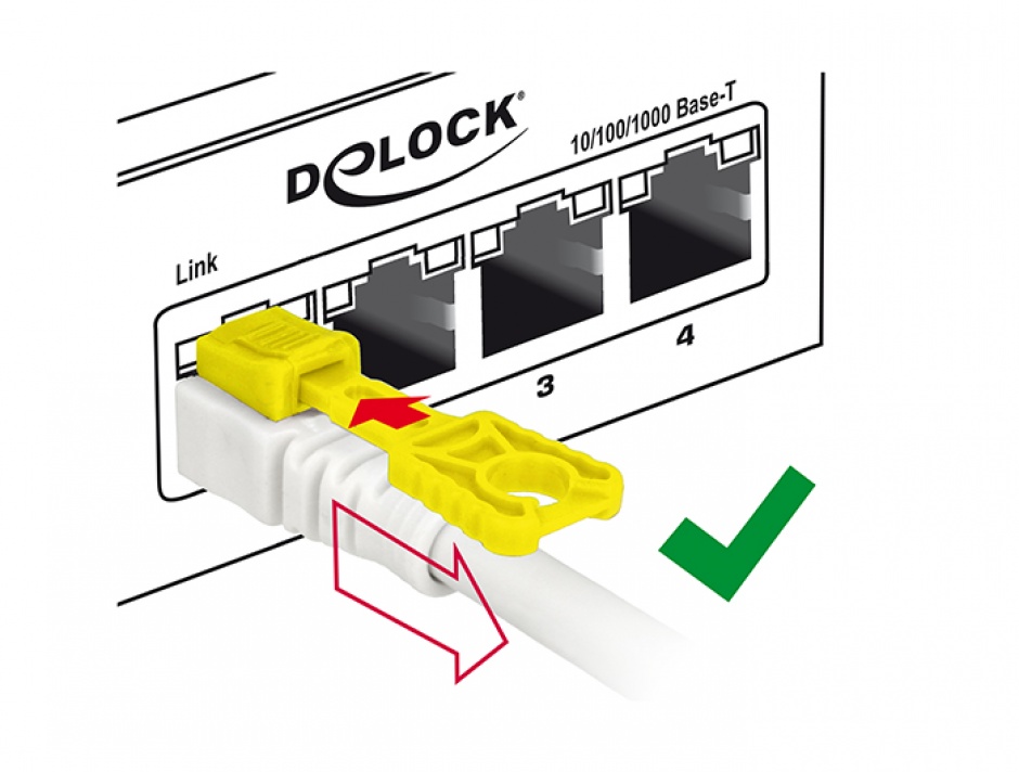 Imagine Cablu de retea RJ45 cat 6A cu sistem de blocare 5m, Delock 85335