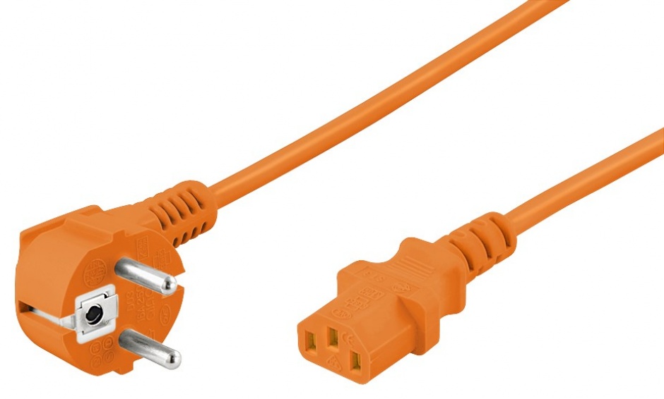Imagine Cablu alimentare PC IEC C13 3m Orange, Goobay W95289