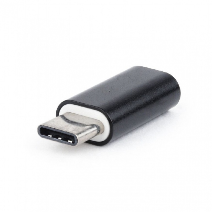 Imagine Adaptor USB-C la iPhone Lightning T-M negru, Gembird A-USB-CM8PF-01