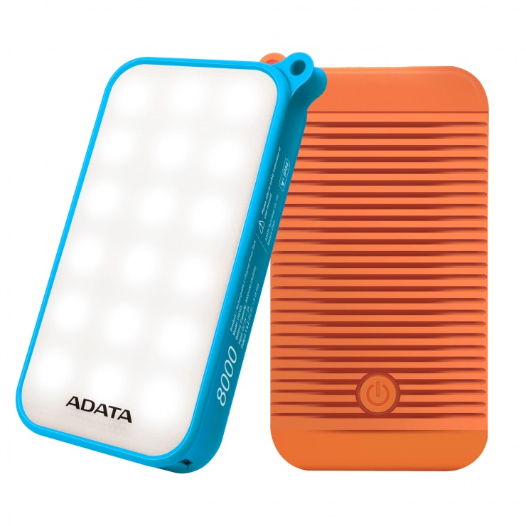 Imagine POWER BANK ADATA D8000L 8.000 mAh, certificare waterproof IP54, Orange