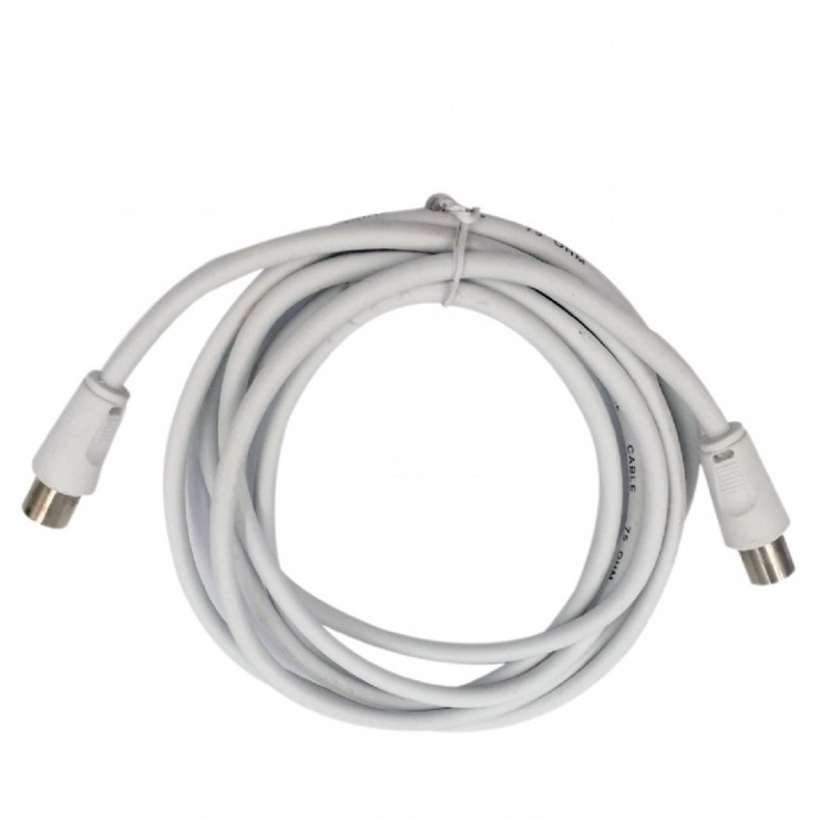 Imagine Cablu prelungitor antena coaxial T-M 3m alb, Gembird CCV-515-W-3M-1