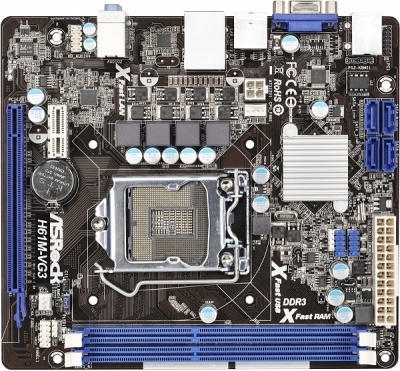 Imagine Placa de baza ASRock H61M-VG3, socket 1155, BULK, mATX 