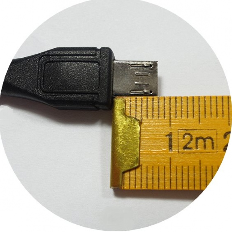 Imagine Cablu USB la micro USB 2.0 (conector lung pentru smartphone cu husa) 1.8m Negru, KU2M18FD