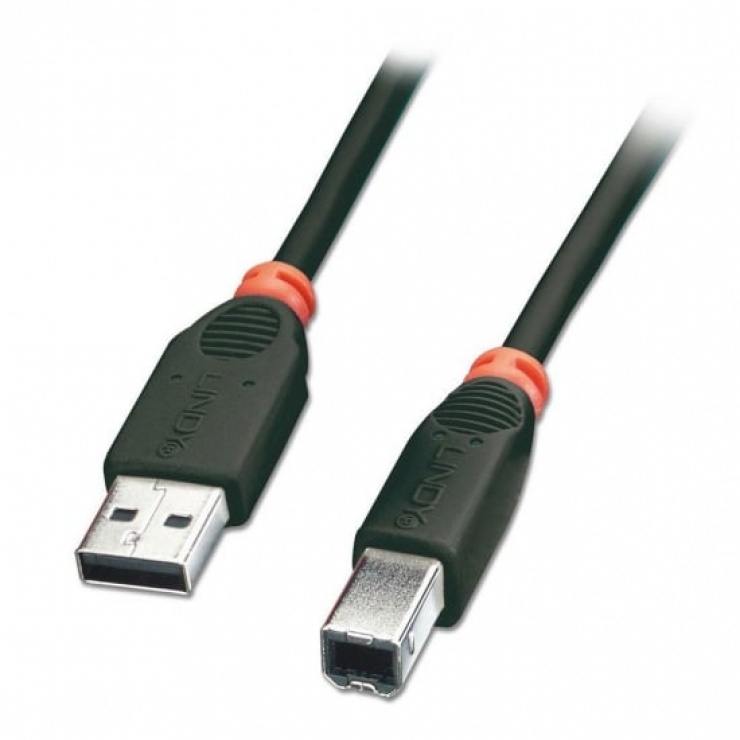 Imagine Cablu de imprimanta USB A la tip B 7.5m Negru, Lindy L31848
