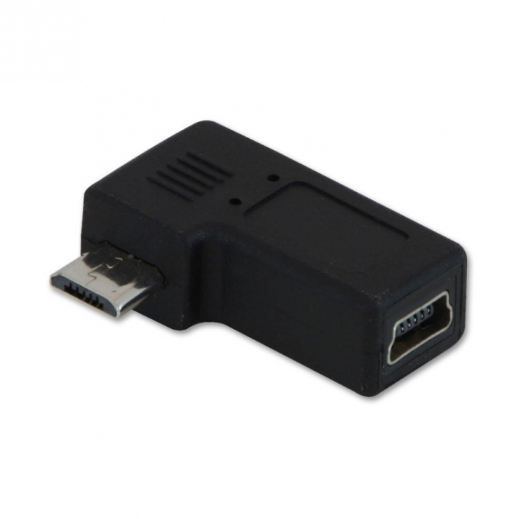 Imagine Adaptor mini USB-B la micro USB-B unghi 90 grade, Lindy L71224