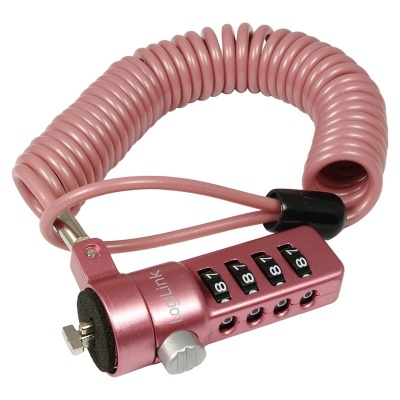 Imagine Cablu antifurt laptop cu cifru, pink, Logilink NBS007