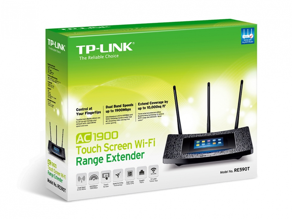 Imagine Range Extender AC1900 Touch Screen Wi-Fi, TP-LINK RE590T